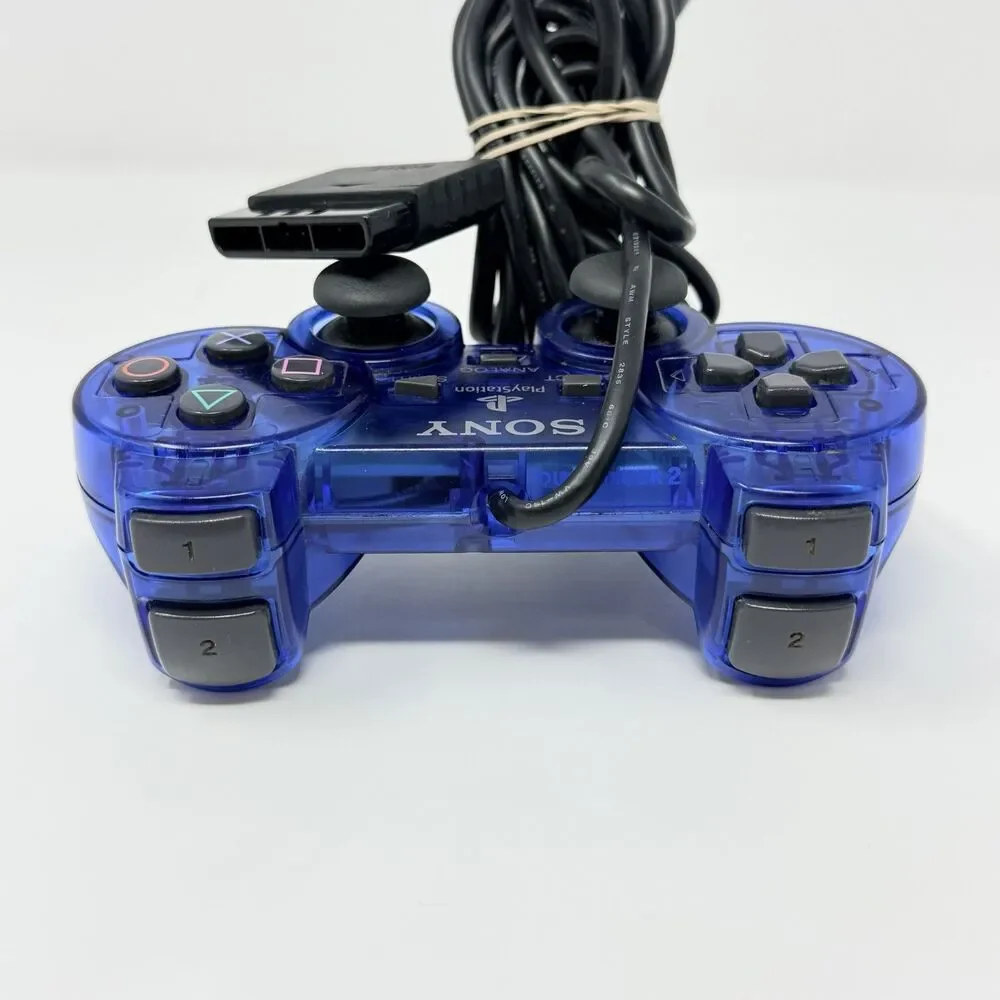 Sony SCPH-10010 PlayStation 2 PS2 DualShock 2 Clear Blue Controller Tested